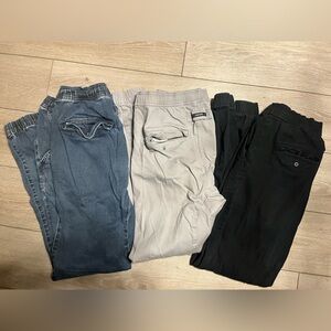 3 pairs of Zanerobe Men's Jeans - Blue, Gray, and Black size 34
